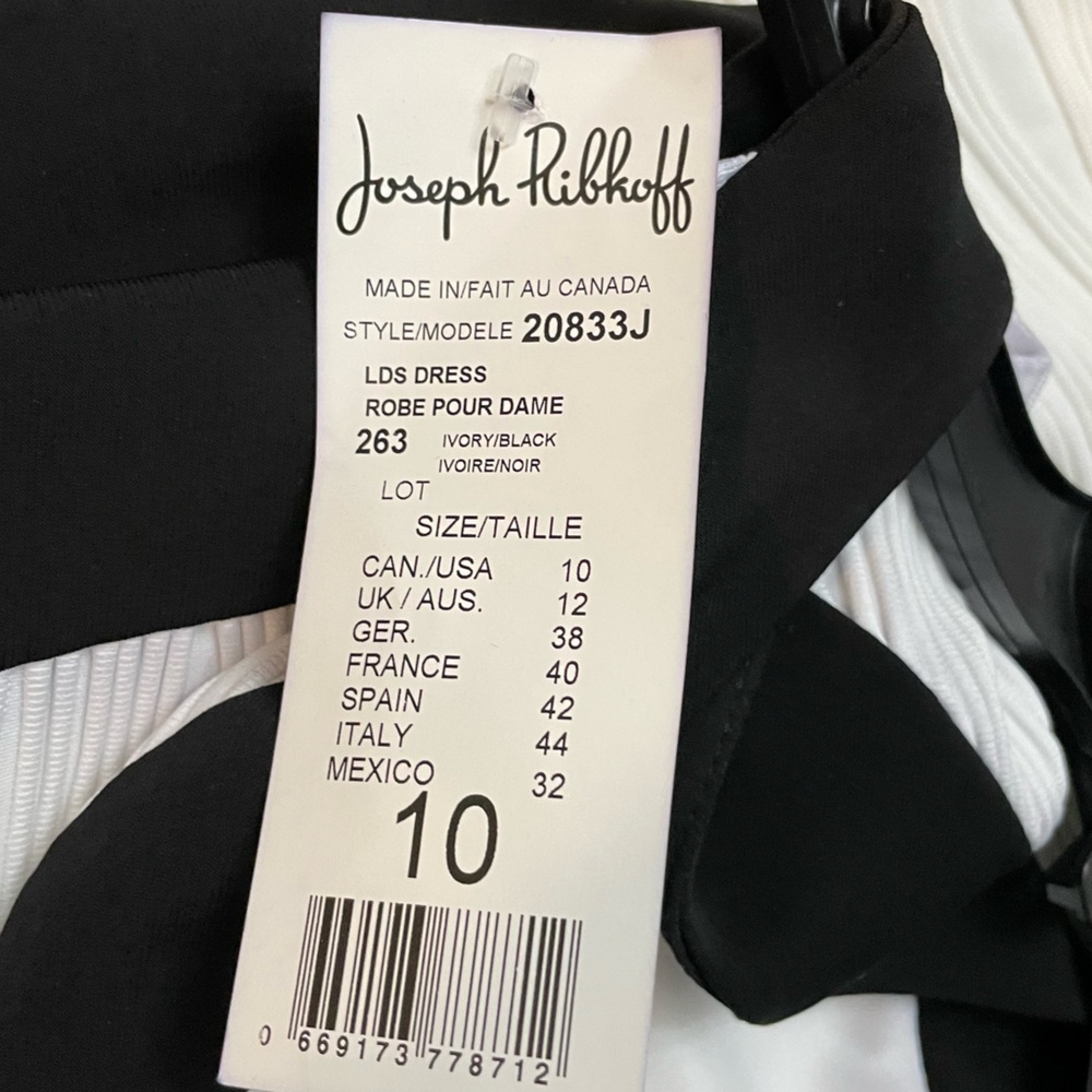 Joseph Ribkoff Asymmetrical Black and White Sleeveless Dress Size 10 - Picture 8 of 13